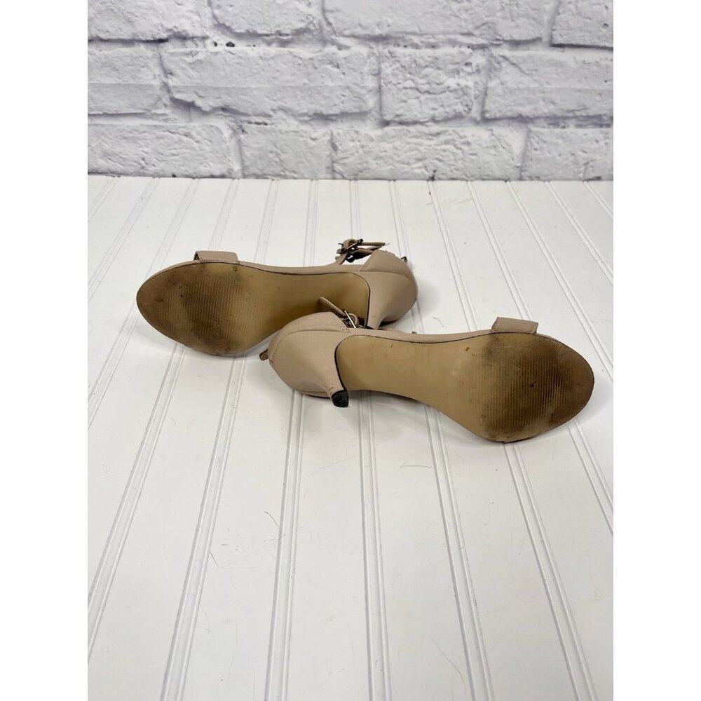 AUDREY BROOKE Women's Tan Leather Studded Buckle Sandal Heels US 6 - Picture 7 of 7